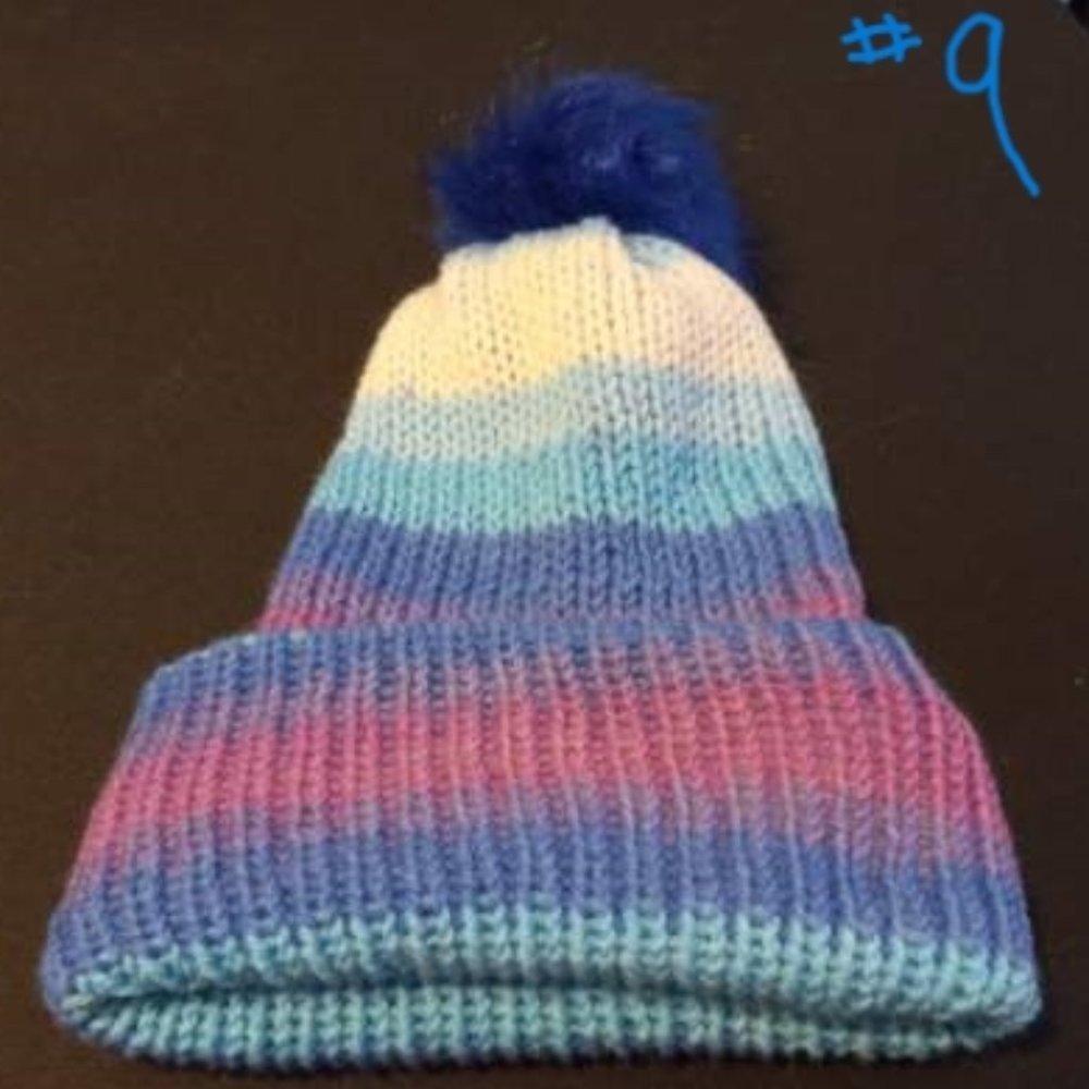 Multiple Handmade Child Sized Double Layered Knit Hats
